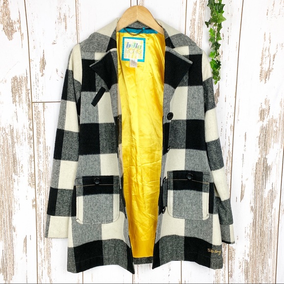 Billabong Gingham Plaid Wool Blend Midi Jacket EUC - Picture 8 of 9